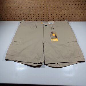 Carhartt womens tan ripstop Madden FORCE cargo work shorts 16 NWT